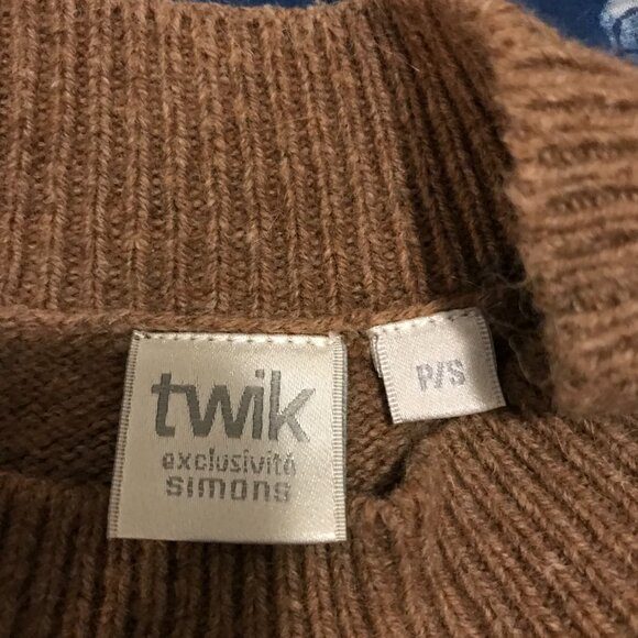 Women's Solid Sweater Merino Wool Mock Neck Warm Pullover - Picture 2 of 3